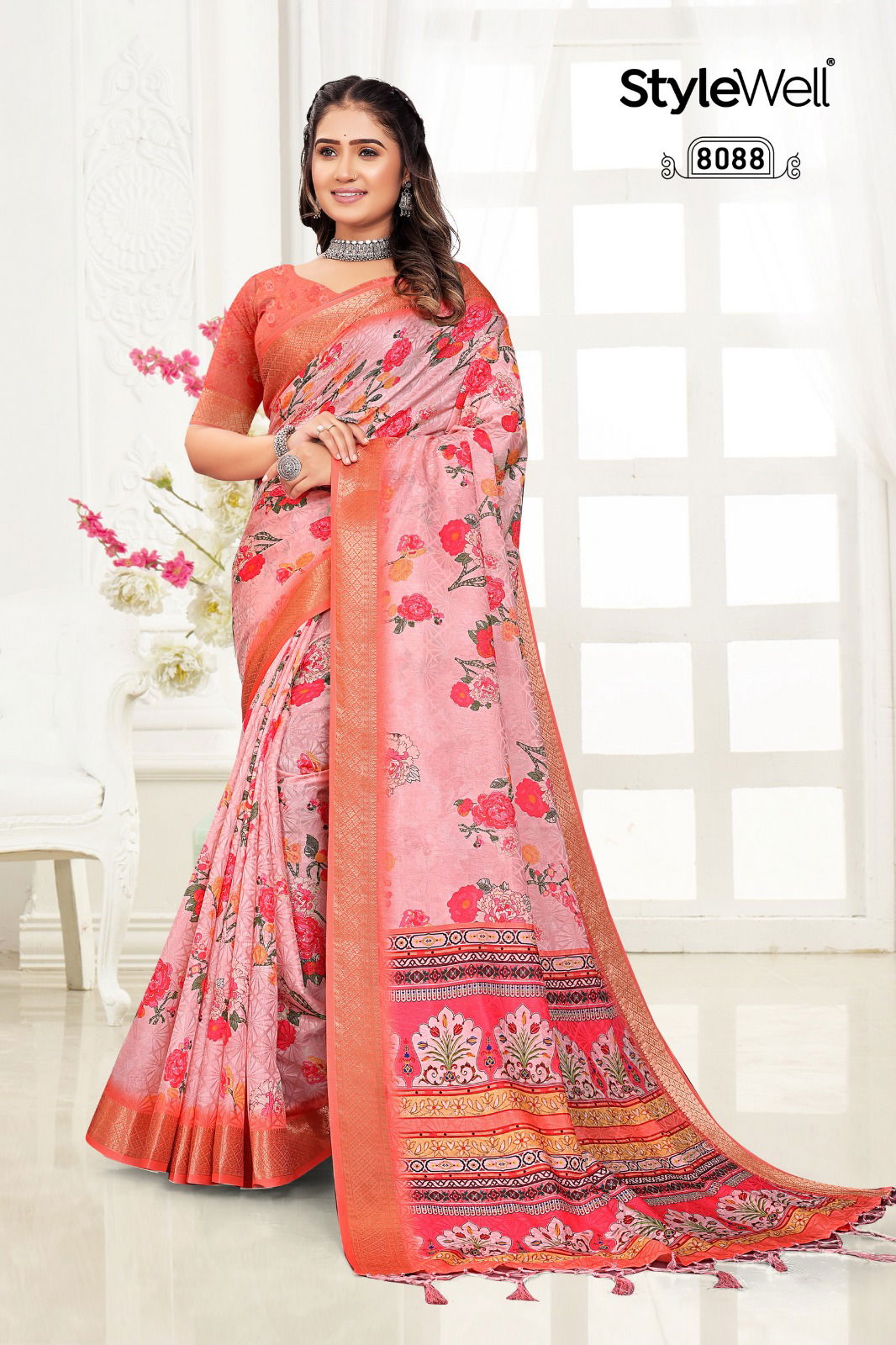 Aparna By Stylewell Jacquard Silk Digital Printed Sarees Wholesale Price In Surat